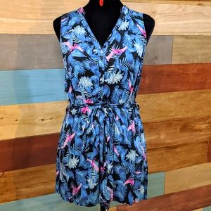 Jurassic World Torrid 00 button down detachable belt Romper tropical
